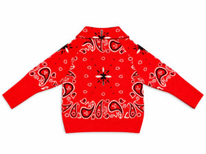 HEARTS Cardigan Bandana Red