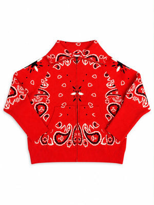 HEARTS Cardigan Bandana Red