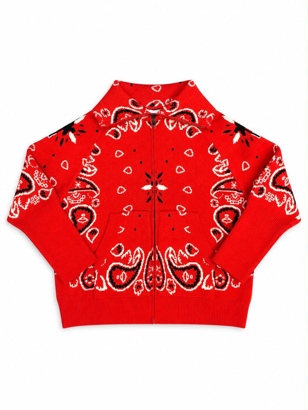 HEARTS Cardigan Bandana Red