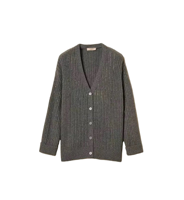 Twinset knitted cardigan grey malange
