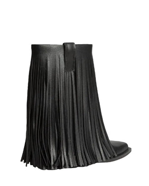 Cowboy Boots Fringe Black - My Store