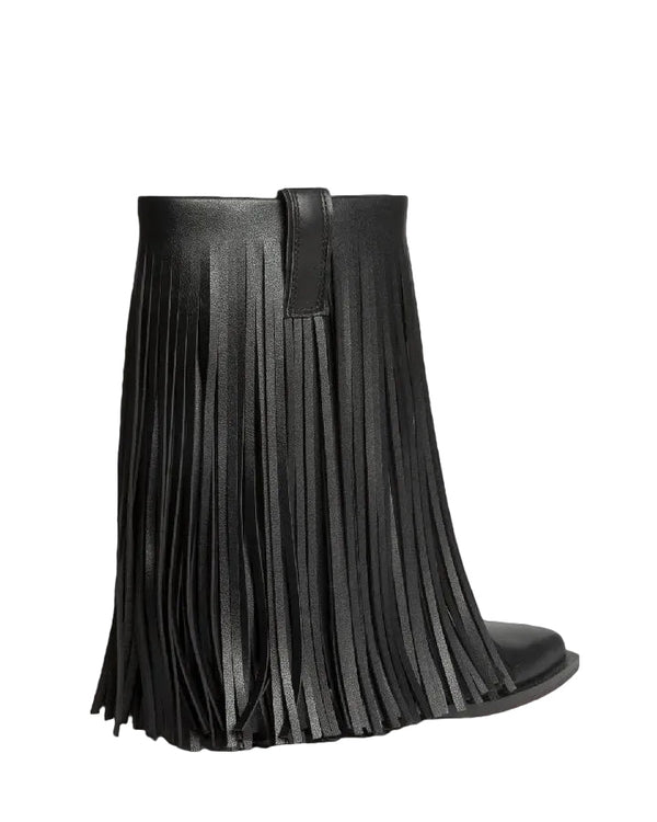 Cowboy Boots Fringe Black - My Store