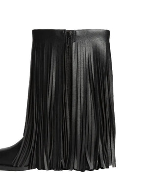 Cowboy Boots Fringe Black - My Store