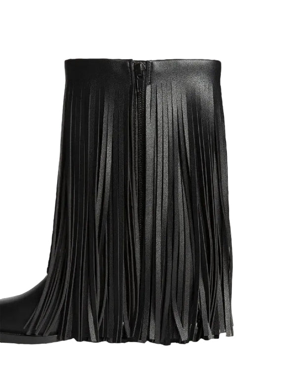 Cowboy Boots Fringe Black - My Store