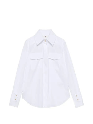 Elisabetta Franchi Blouse With Pockets White - HEARTS Zandvoort