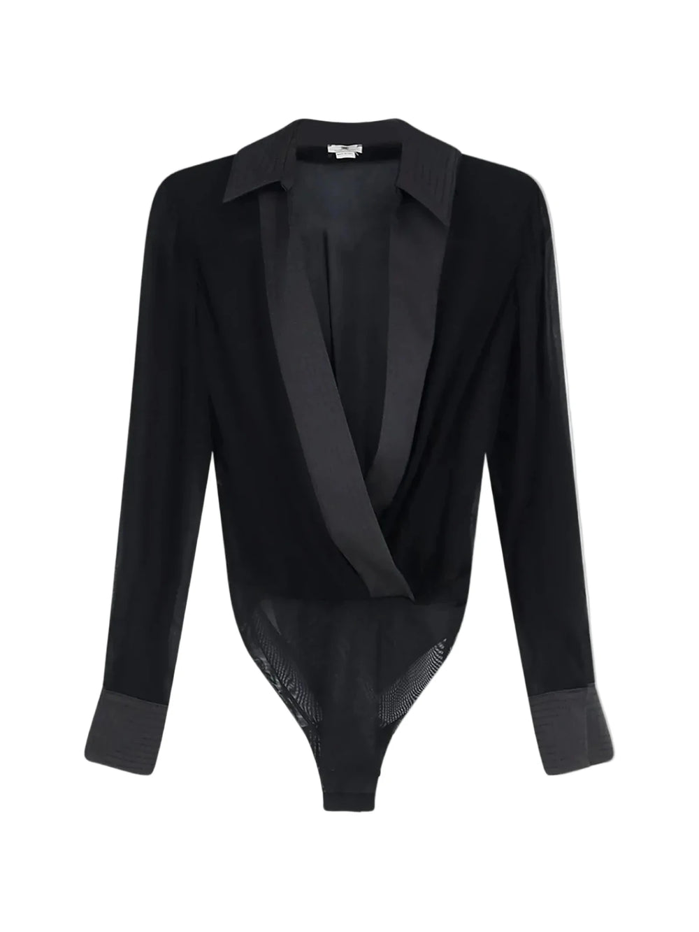Elisabetta Franchi Body With Satin Revers Nero - HEARTS Zandvoort