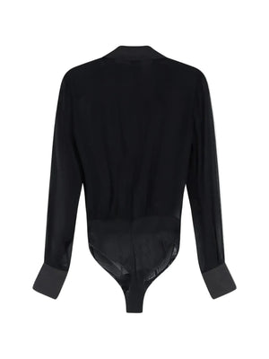 Elisabetta Franchi Body With Satin Revers Nero - HEARTS Zandvoort