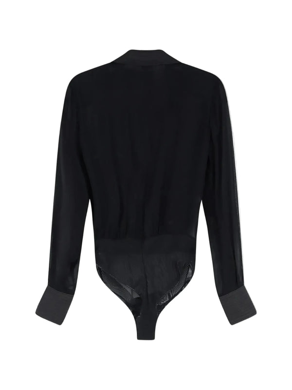 Elisabetta Franchi Body With Satin Revers Nero - HEARTS Zandvoort