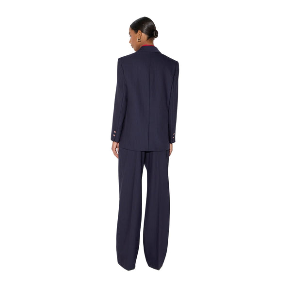 Elisabetta Franchi Cool Wool Blazer Pinestripe - HEARTS Zandvoort
