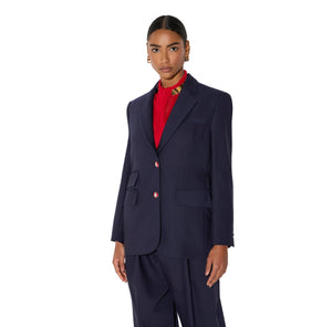 Elisabetta Franchi Cool Wool Blazer Pinestripe - HEARTS Zandvoort