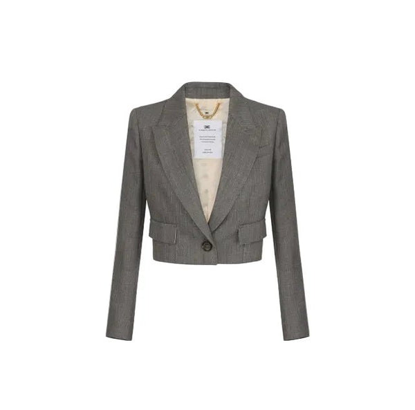 Elisabetta Franchi Cropped Blazer Heather Grey - HEARTS Zandvoort