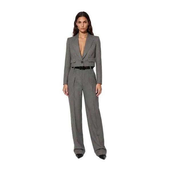 Elisabetta Franchi Cropped Blazer Heather Grey - HEARTS Zandvoort
