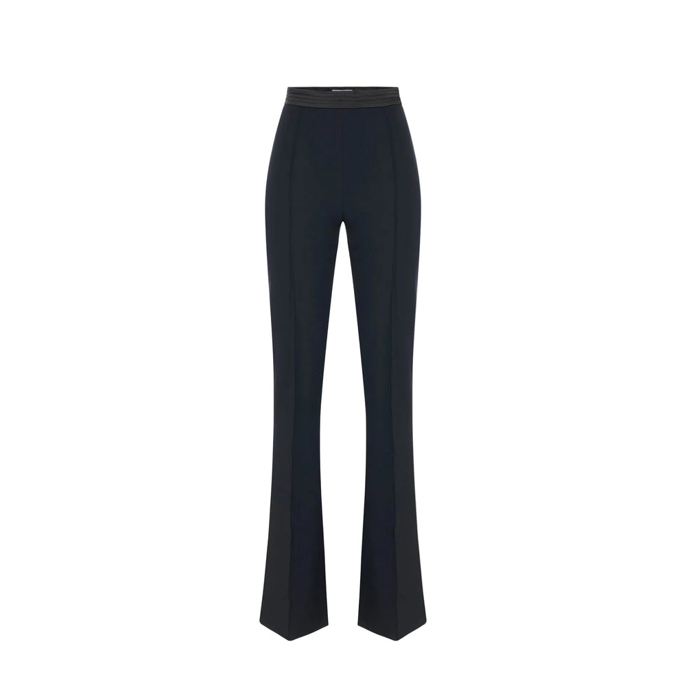 Elisabetta Franchi Flared broek stretchcrêpe en satijn - HEARTS Zandvoort