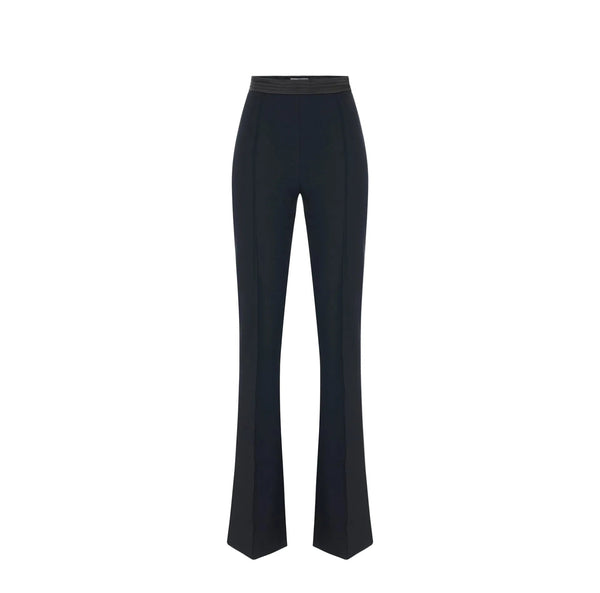 Elisabetta Franchi Flared broek stretchcrêpe en satijn - HEARTS Zandvoort