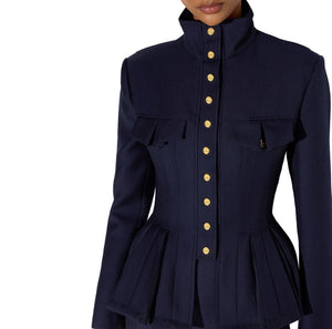 Elisabetta Franchi Jacket Cool Wool Midnight Blue - HEARTS Zandvoort