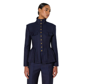 Elisabetta Franchi Jacket Cool Wool Midnight Blue - HEARTS Zandvoort