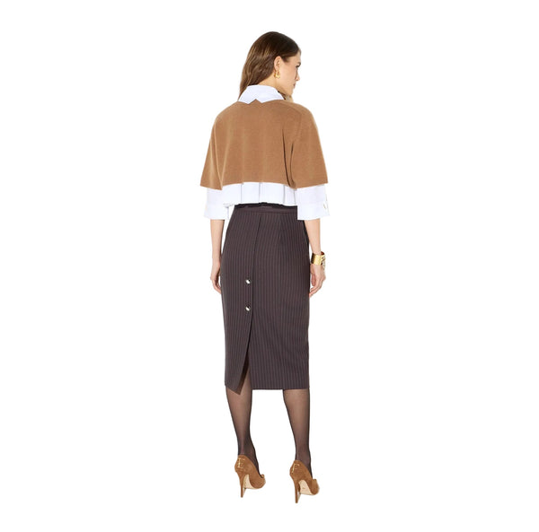 Elisabetta Franchi Knitted Cropped Sweater Daino - HEARTS Zandvoort