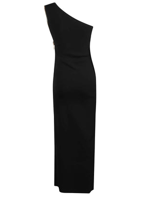 Elisabetta Franchi Knitted Dress With Zip Nero - HEARTS Zandvoort