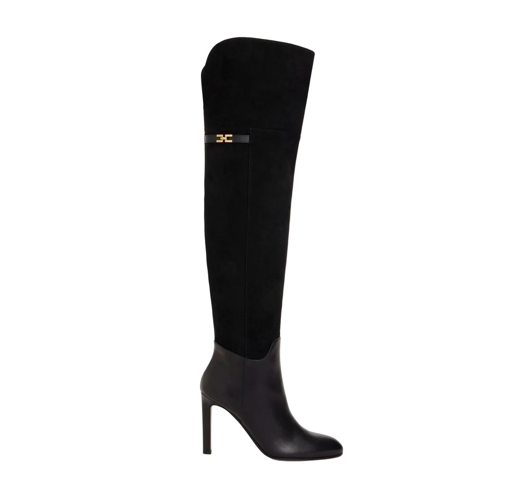 Elisabetta Franchi Leather Boots Nero - HEARTS Zandvoort