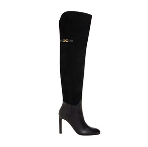 Elisabetta Franchi Leather Boots Nero - HEARTS Zandvoort