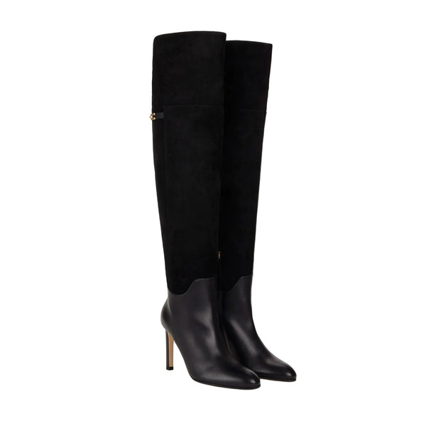 Elisabetta Franchi Leather Boots Nero - HEARTS Zandvoort