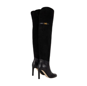 Elisabetta Franchi Leather Boots Nero - HEARTS Zandvoort