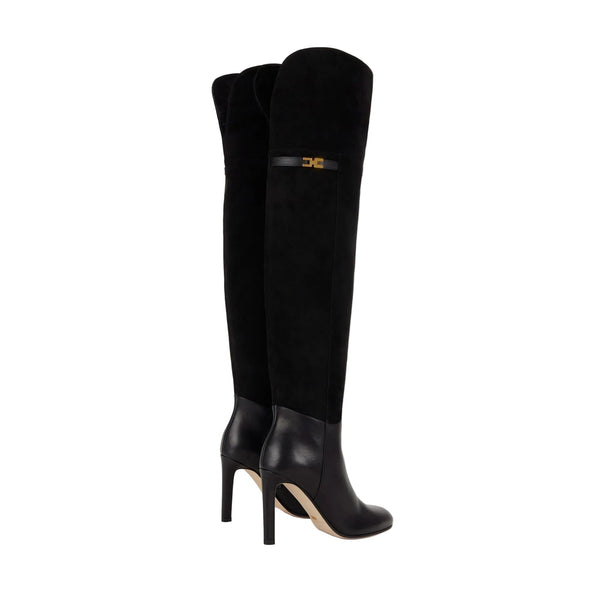 Elisabetta Franchi Leather Boots Nero - HEARTS Zandvoort