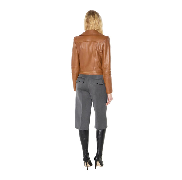 Elisabetta Franchi Leather Jacket Sigaro - HEARTS Zandvoort