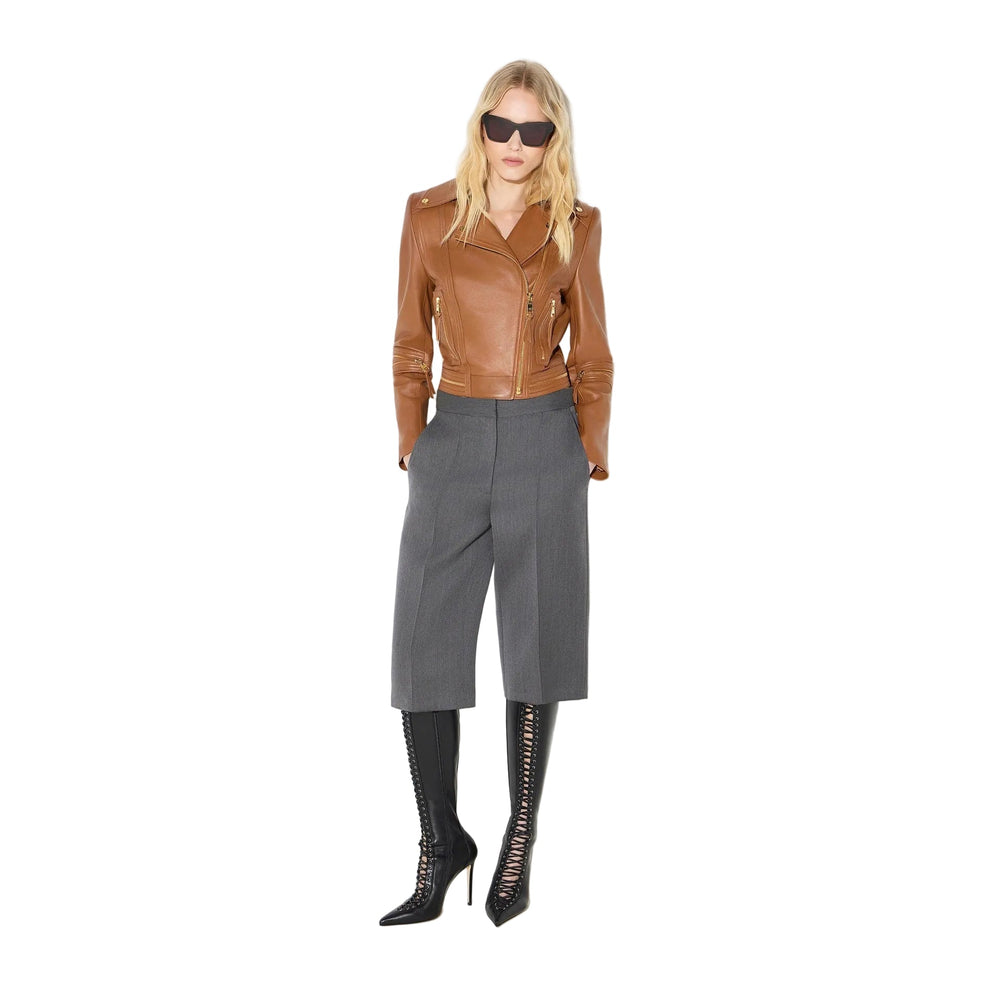 Elisabetta Franchi Leather Jacket Sigaro - HEARTS Zandvoort