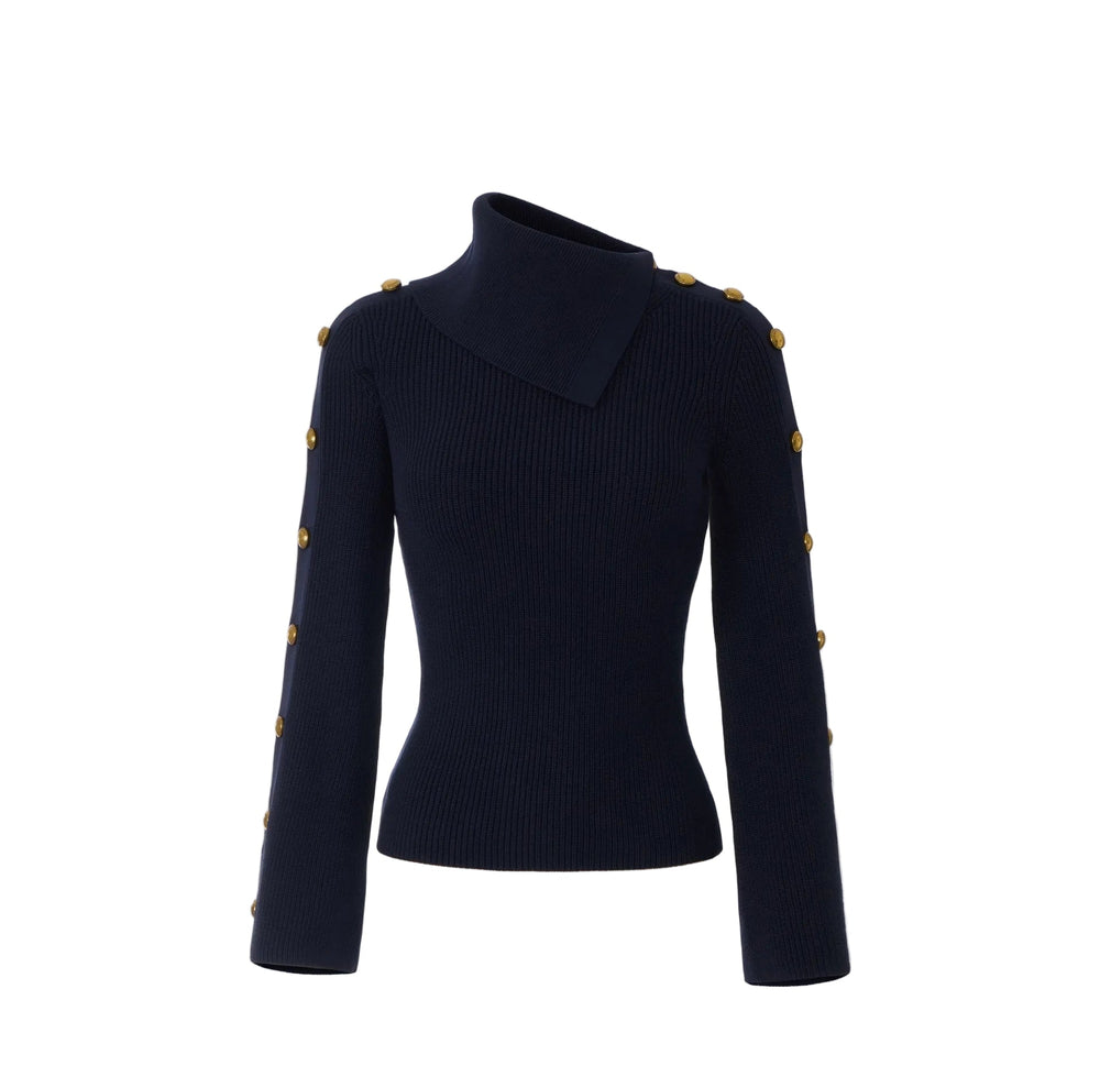 Elisabetta Franchi Pullover Midnight Blue - HEARTS Zandvoort