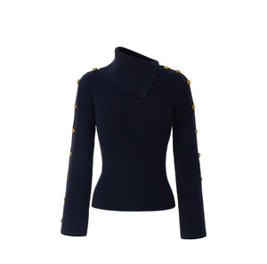 Elisabetta Franchi Pullover Midnight Blue - HEARTS Zandvoort