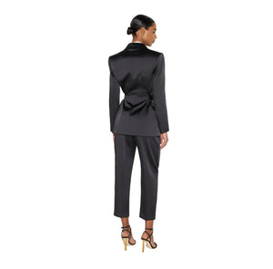 Elisabetta Franchi Satin Blazer Nero - HEARTS Zandvoort