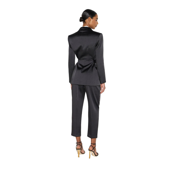 Elisabetta Franchi Satin Blazer Nero - HEARTS Zandvoort