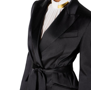 Elisabetta Franchi Satin Blazer Nero - HEARTS Zandvoort