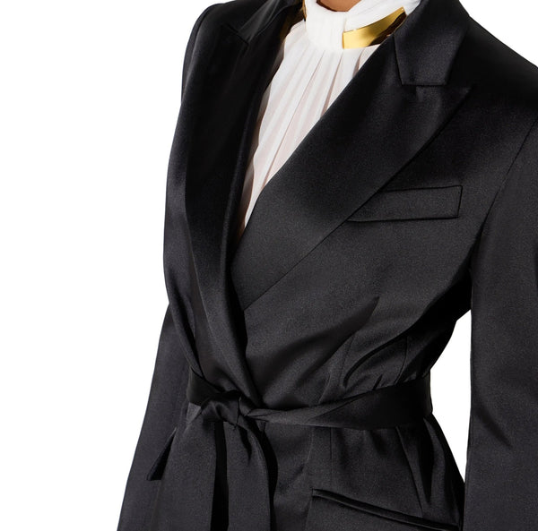Elisabetta Franchi Satin Blazer Nero - HEARTS Zandvoort