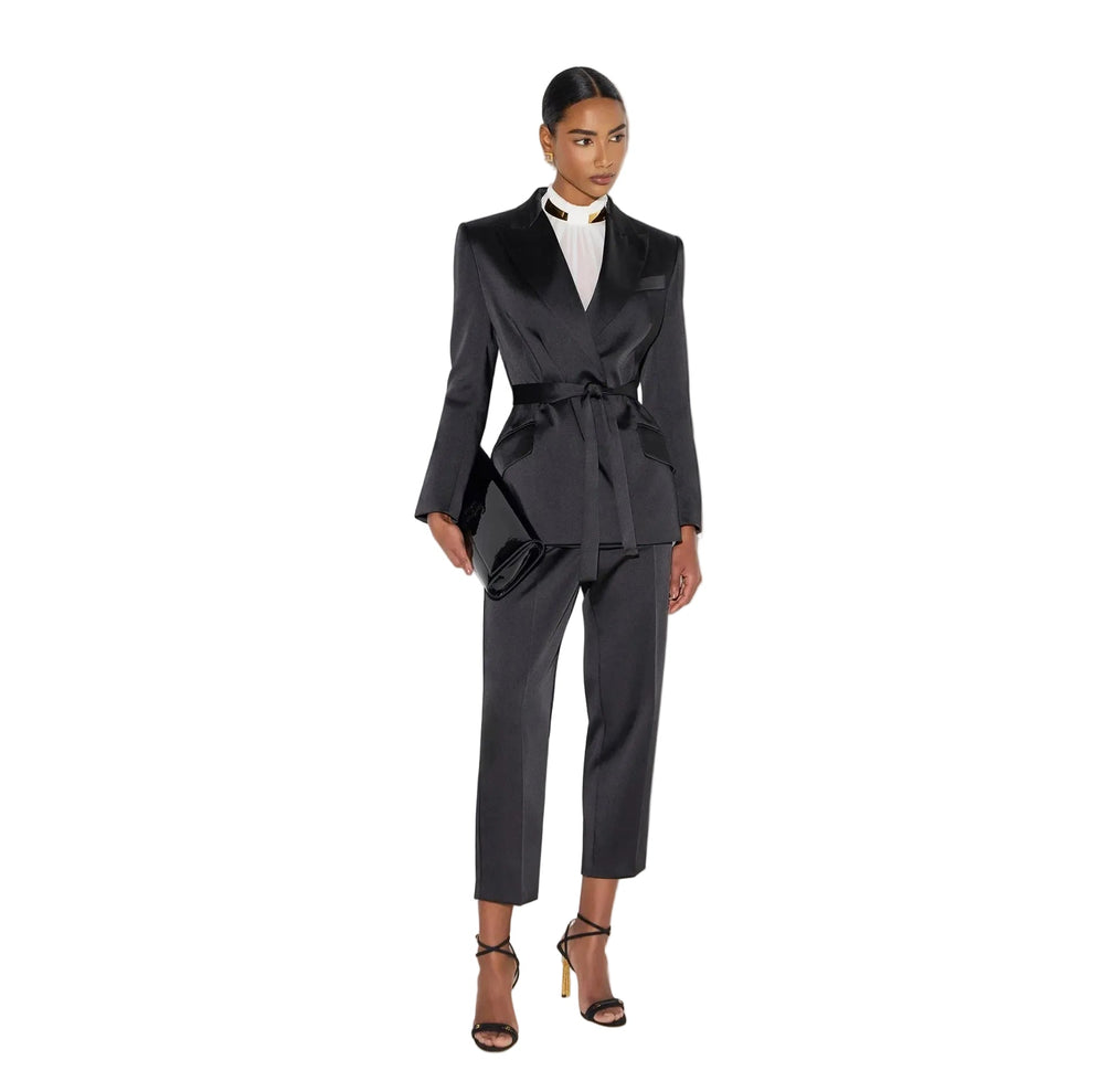 Elisabetta Franchi Satin Blazer Nero - HEARTS Zandvoort