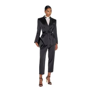 Elisabetta Franchi Satin Blazer Nero - HEARTS Zandvoort