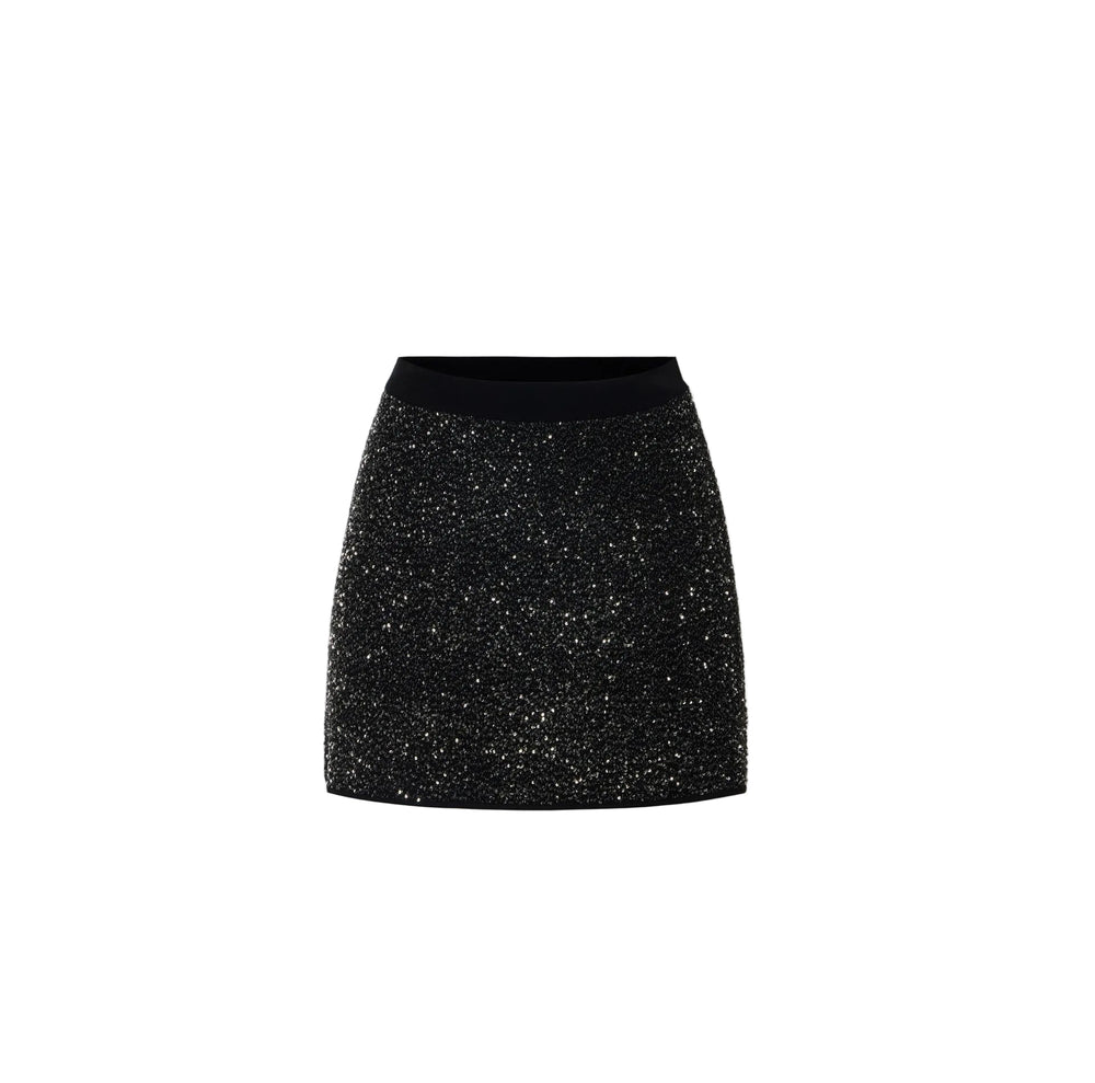 Elisabetta Franchi Skirt Nero Silver - HEARTS Zandvoort