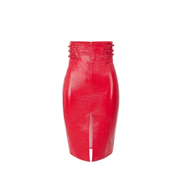 Elisabetta Franchi Skirt Vernice Rosso - HEARTS Zandvoort
