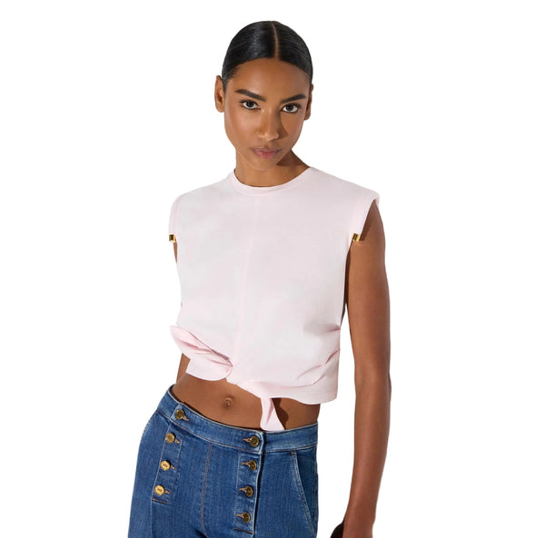 Elisabetta Franchi T-shirt Marshmallow - HEARTS Zandvoort