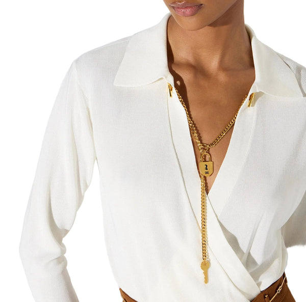 Elisabetta Franchi Tricot Body Burro - HEARTS Zandvoort