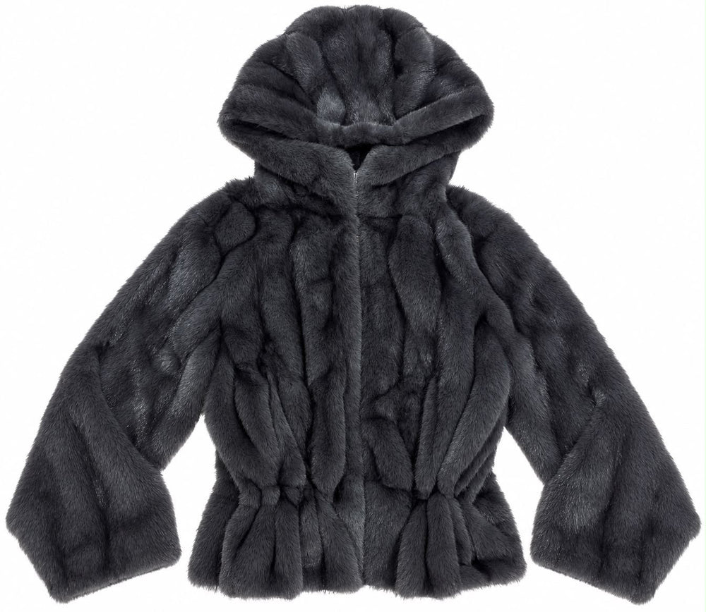 Hearts Faux Fur Jas Met Capuchon Donkergrijs - HEARTS Zandvoort