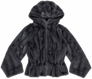 Hearts Faux Fur Jas Met Capuchon Donkergrijs - HEARTS Zandvoort