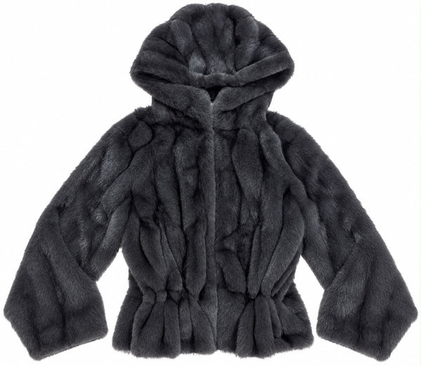 Hearts Faux Fur Jas Met Capuchon Donkergrijs - HEARTS Zandvoort