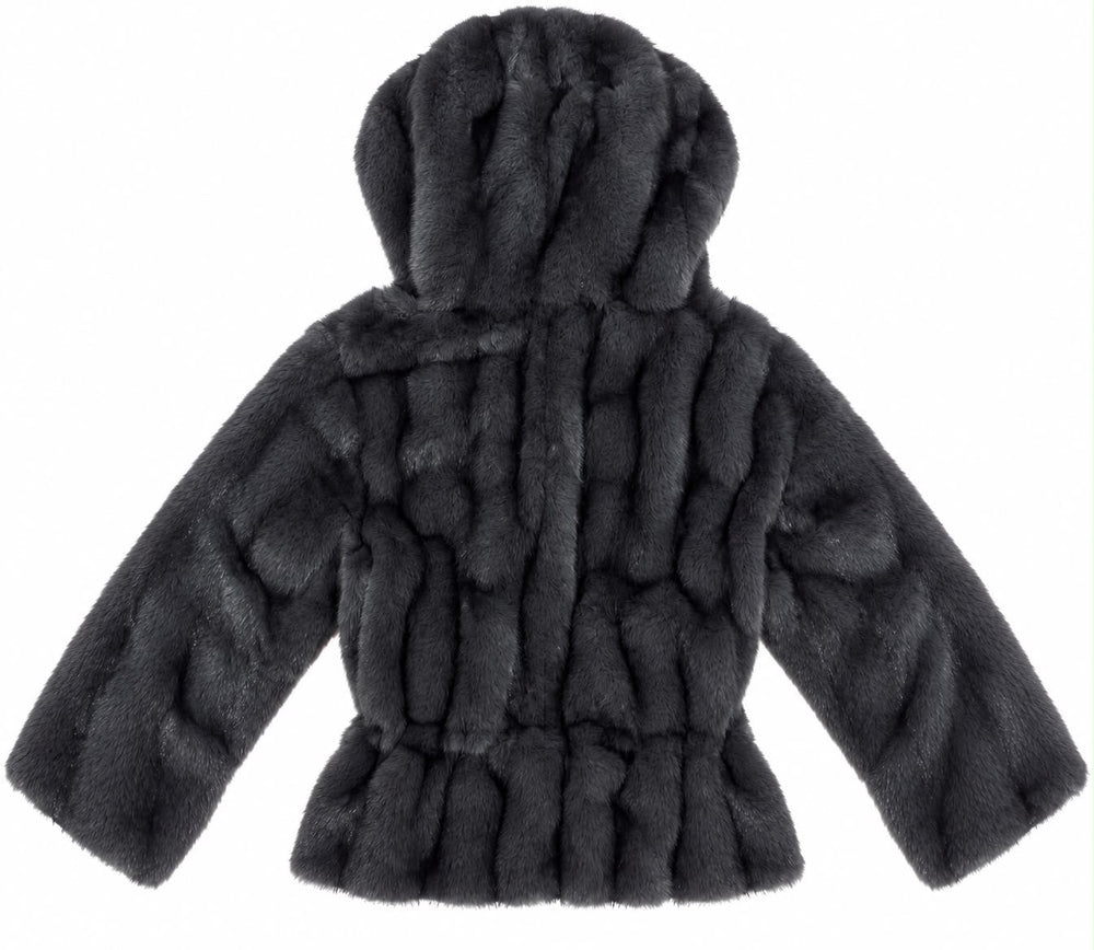 Hearts Faux Fur Jas Met Capuchon Donkergrijs - HEARTS Zandvoort