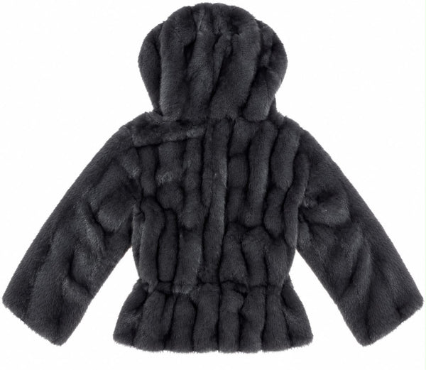 Hearts Faux Fur Jas Met Capuchon Donkergrijs - HEARTS Zandvoort