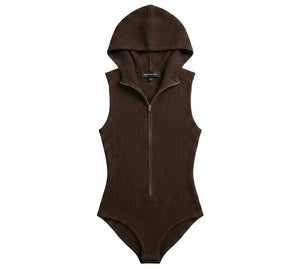 Herskind Clothilde Knit Hooded Body Coffee - HEARTS Zandvoort