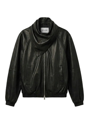 Herskind Yvette Leather Bomberjacket Black - HEARTS Zandvoort