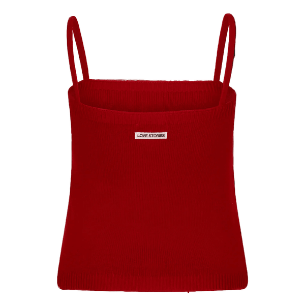 Love Stories Intimates Miranda + Camille Wool Blend Twinset Red - HEARTS Zandvoort