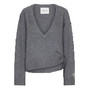Love Stories Intimates Rachel V-neck Jumper Grey - HEARTS Zandvoort